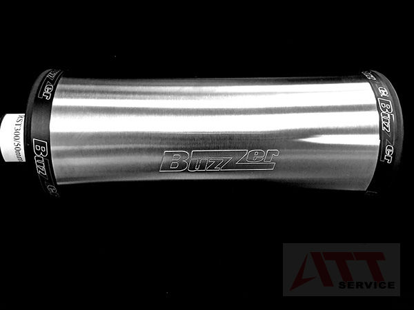 Купить универсальный прямоточный глушитель Buzzer RST 250/60 mm c диффузором внутри из нержавеющей стали.